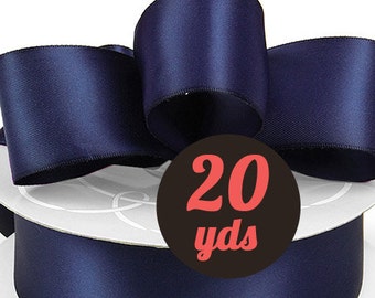 Satin Navy Blue Ribbon - 7/8" wide at 20 yards