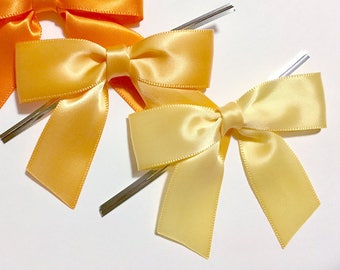 3" Golden Yellow - Light Gold or Buttercream - 12 Pre-made Bow Embellishments