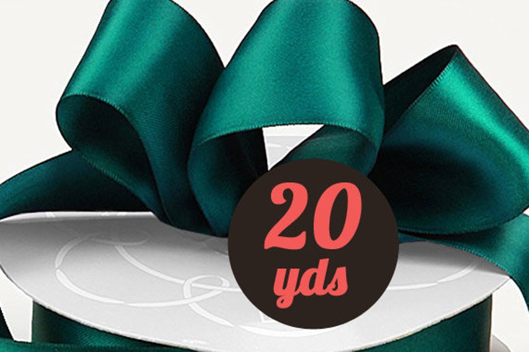 Satin Teal Blue Green Ribbon - 7/8