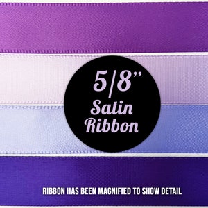 5/8&quot; Satin Ribbon - PURPLE SHADES 20yds - Choose your color