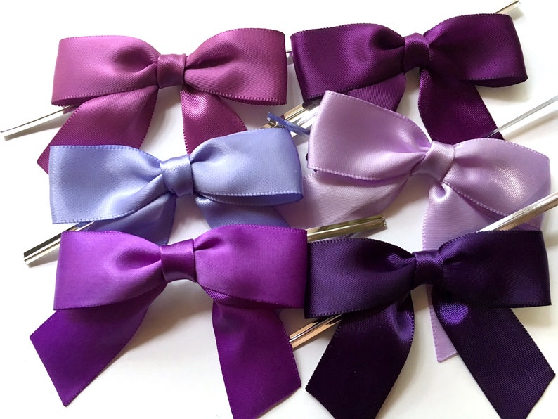 3 Purple Shades 3 Handmade Bows image 1