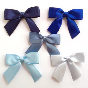 2 Blue 12/24/48 Small Handmade Bows image 1