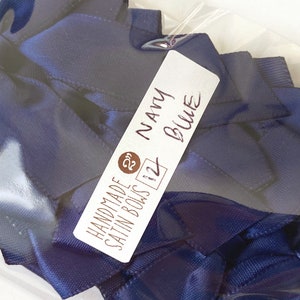 2 Blue 12/24/48 Small Handmade Bows Navy Blue