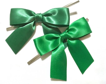12 GREEN - Emerald or Hunter - Pre-made Bow Embellishments