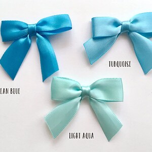 2 Blue 12/24/48 Small Handmade Bows Aegean Blue