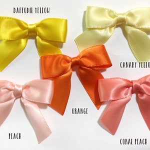 2 Peach Orange or Yellow 12/24/48 Small Handmade Bows image 1