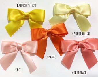 2" Peach Orange or Yellow - 12/24/48 Small Handmade Bows