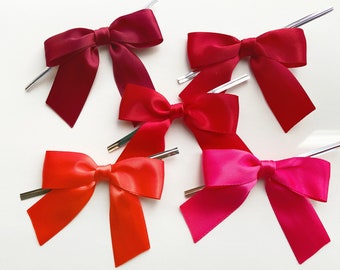 3" PINK and RED Colors - 12 Handmade Bows