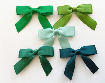 Mini 1.5" EMERALD MINT or KIWI Green - 12/24/48/100 Handmade Bows