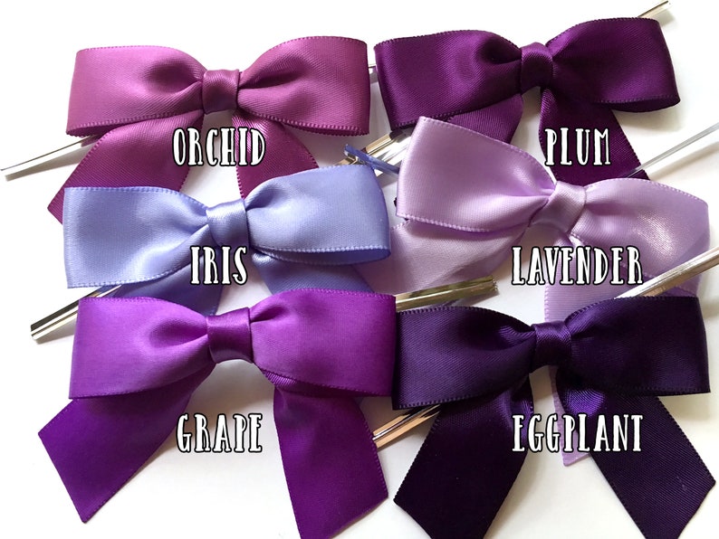 3 Purple Shades 3 Handmade Bows image 2