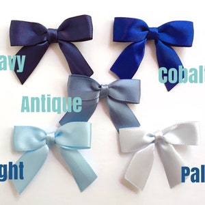 2 Blue 12/24/48 Small Handmade Bows Will Specify