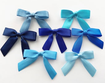 Mini 1.5" BLUE Shades  - 12/24/48/100 Handmade Bows