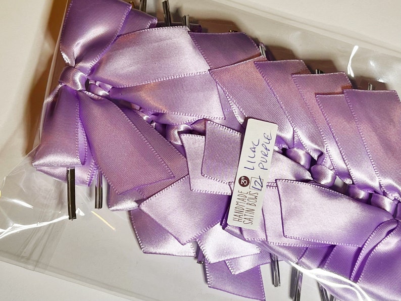 3 Purple Shades 3 Handmade Bows Lilac Lavender