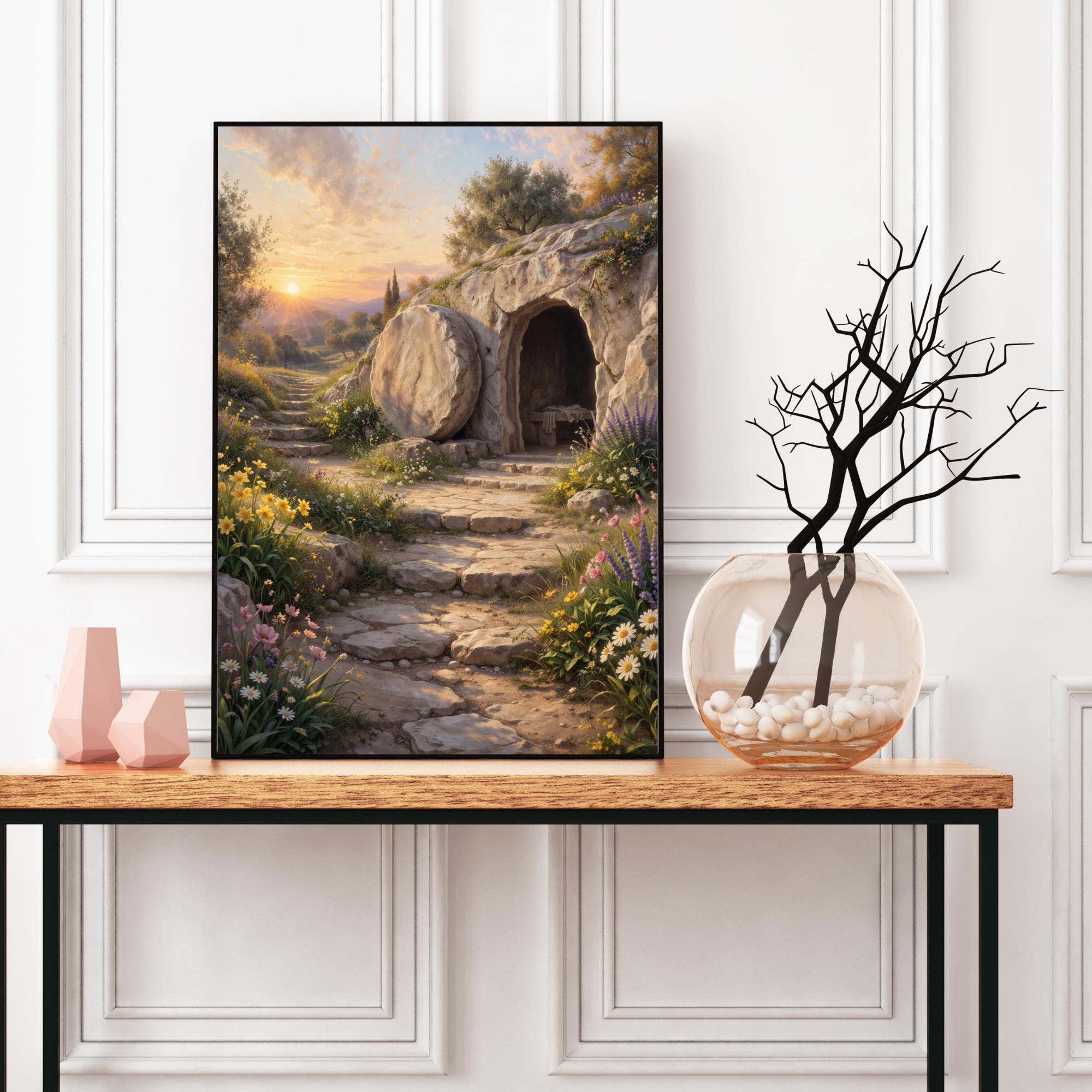 He is Risen Printable – Empty Tomb Wall Art – Christian Easter Print ...