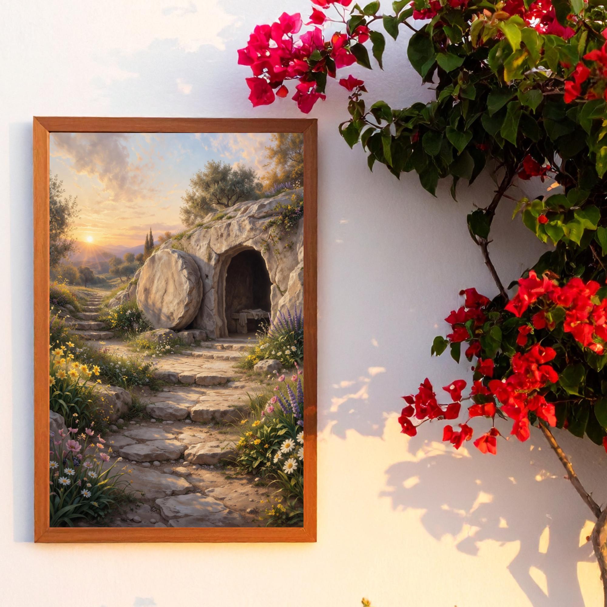 He is Risen Printable – Empty Tomb Wall Art – Christian Easter Print ...