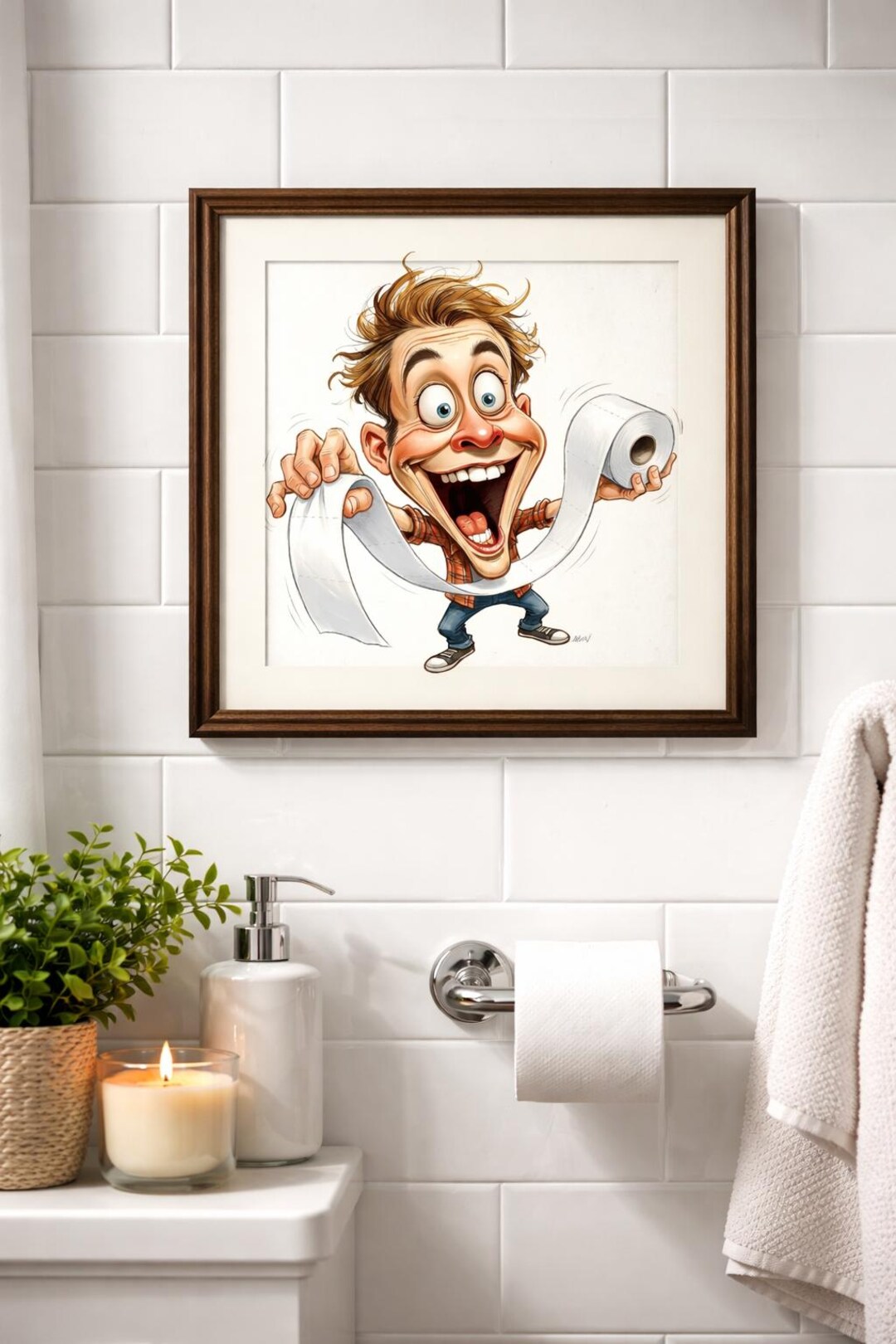 Funny Bathroom Wall Art – Toilet Paper Madness | Digital Download A3 ...