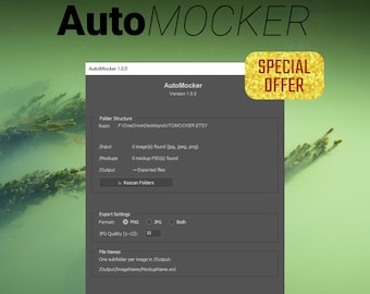 AutoMocker // Automatización de scripts de Photoshop para maquetas masivas (Windows y Mac)