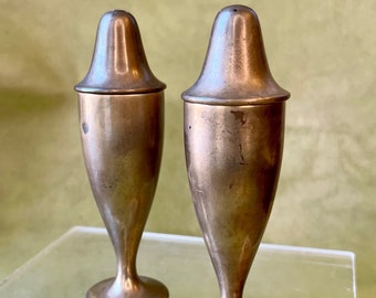 Vintage Fluted Dirigild Brass Salt & Pepper Shakers