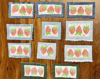 Vintage Strawberry Design Homemade Patch