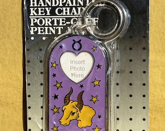 Deadstock Taurus Plastic Enamel Photo Keychain