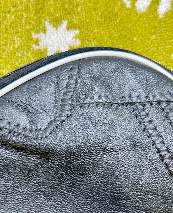 Vintage Patch Leather Piped Pouch - image 5