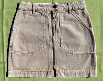 Secondhand Urban Outfitters BDG Beige Denim Zip Up Skirt