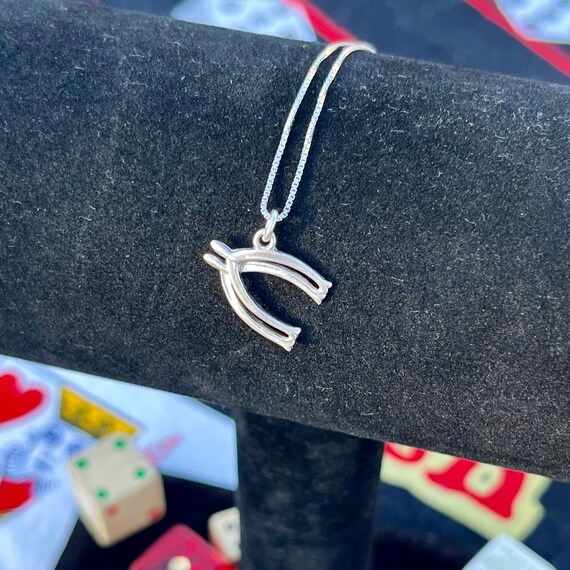 Secondhand 925 Sterling Silver Double Wishbone Pe… - image 1