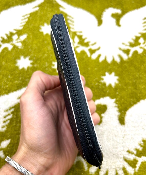 Vintage Patch Leather Piped Pouch - image 3