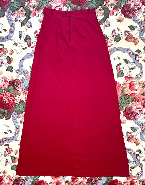 Vintage 60/70’s Bright Red High Waisted Maxi Skir… - image 4