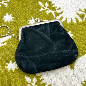 Vintage Wildleder Doppel Tasche Münze Beutel Schlüsselbund