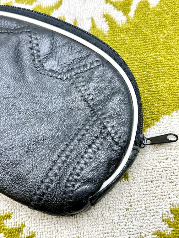 Vintage Patch Leather Piped Pouch - image 4