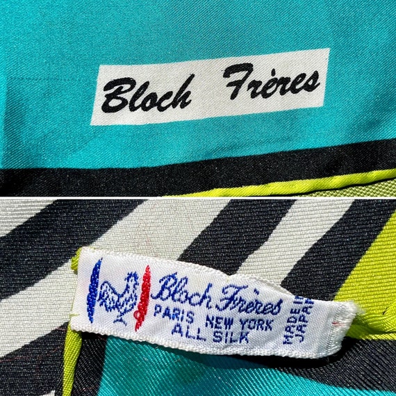 Vintage Bloch Freres Turquoise and Chartreuse Sil… - image 3