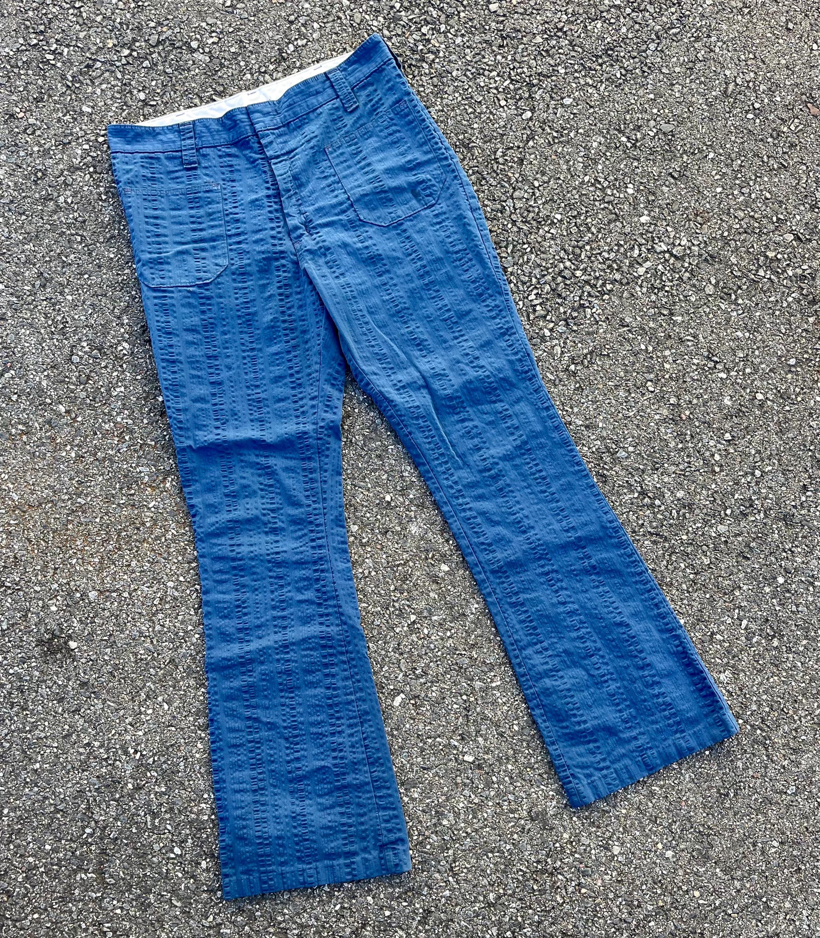 ヴィンテージ 70 年代 ブルー コットン ワイド レッグ パンツ - Etsy 日本