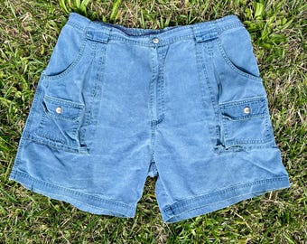 Vintage 90’s Faded Blue Cargo Shorts