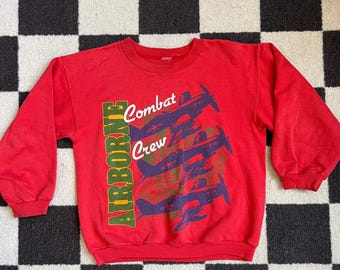 Vintage 90’s Kids Airplane Crewneck Sweatshirt