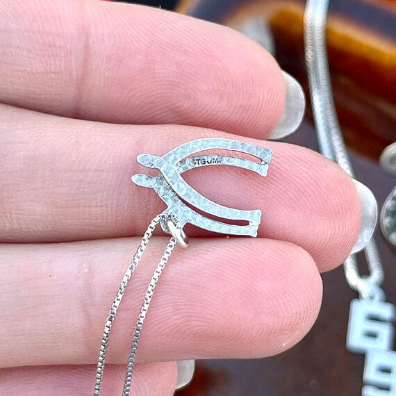 Secondhand 925 Sterling Silver Double Wishbone Pe… - image 3