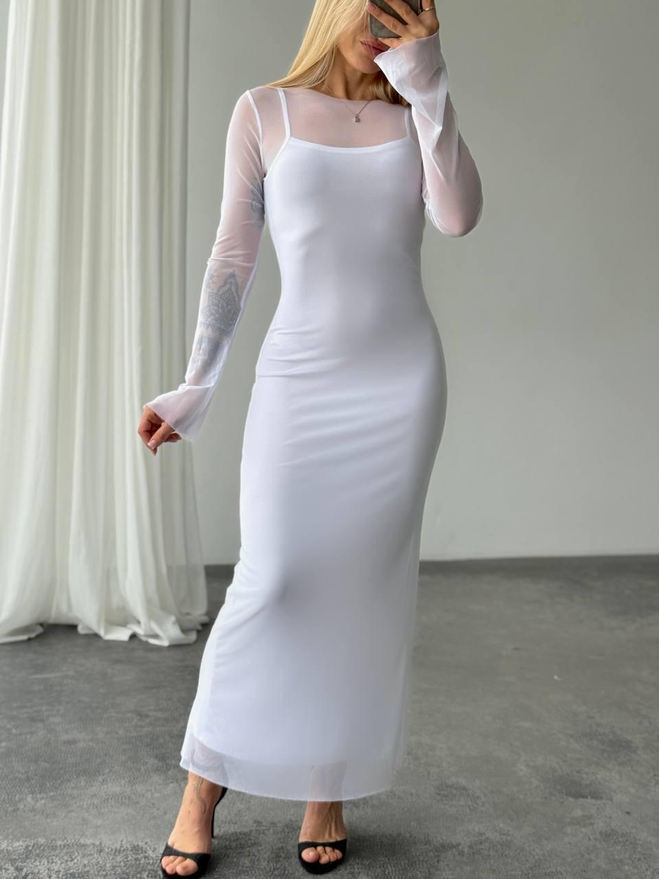 sheer bodycon maxi dress | Savana 95% Polyester 5% elastane sheer dress long Off Track