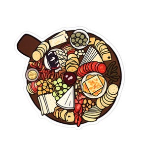 Vinyl Charcuterie Board Sticker - Waterproof Sticker for Water bottles, Notebooks, Cell Phone Covers, Crafts