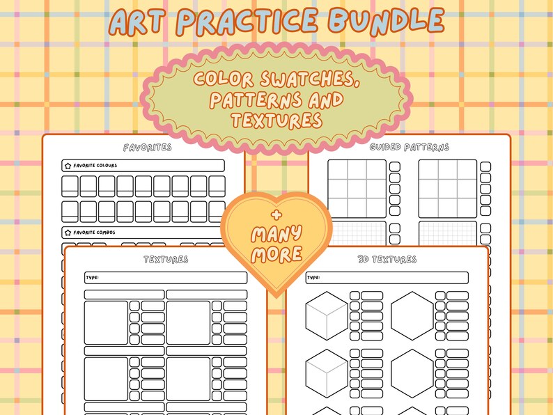 Coloring Practice Sheets Bundle: Color Swatches, Blending, Shading ...