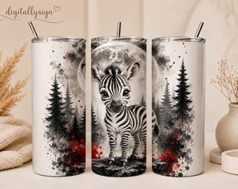 Arte Zebra Lua Floresta, Impressão Animal Safari para Quarto Infantil (Download Digital)