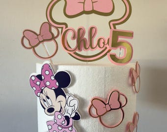 Adorno para tarta de Minnie Mouse - Decoración para tarta de cumpleaños