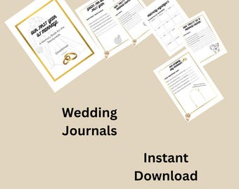 Newlywed First Year Memory Journal, Minimalist Wedding Keepsake (PDF Download A4/US Letter Size)