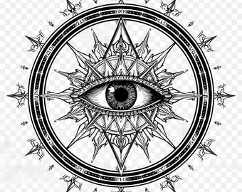 Occult Symbols PNG | Mystic Eye, Pentagram Graphics (Digital Download 4K)