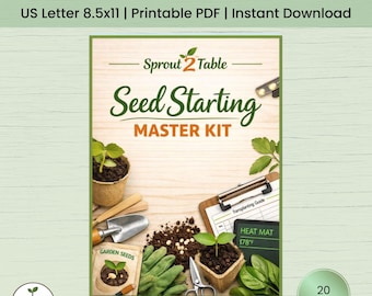 Seed Starting Kit Printable | Germination Tracker, Transplant Planner (Digital Download)