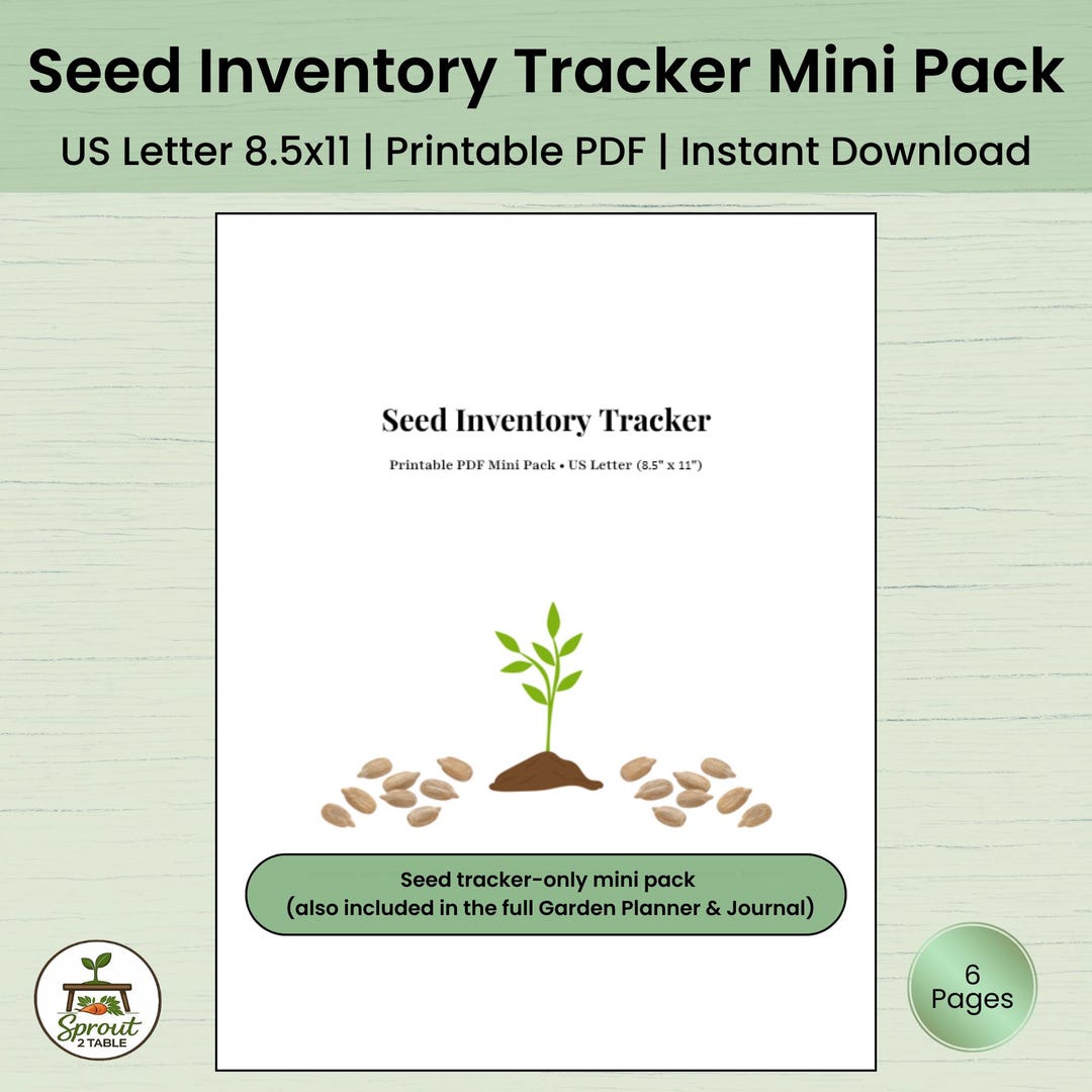 Seed Inventory Tracker Printable | Garden Wishlist, Notes (PDF Download ...