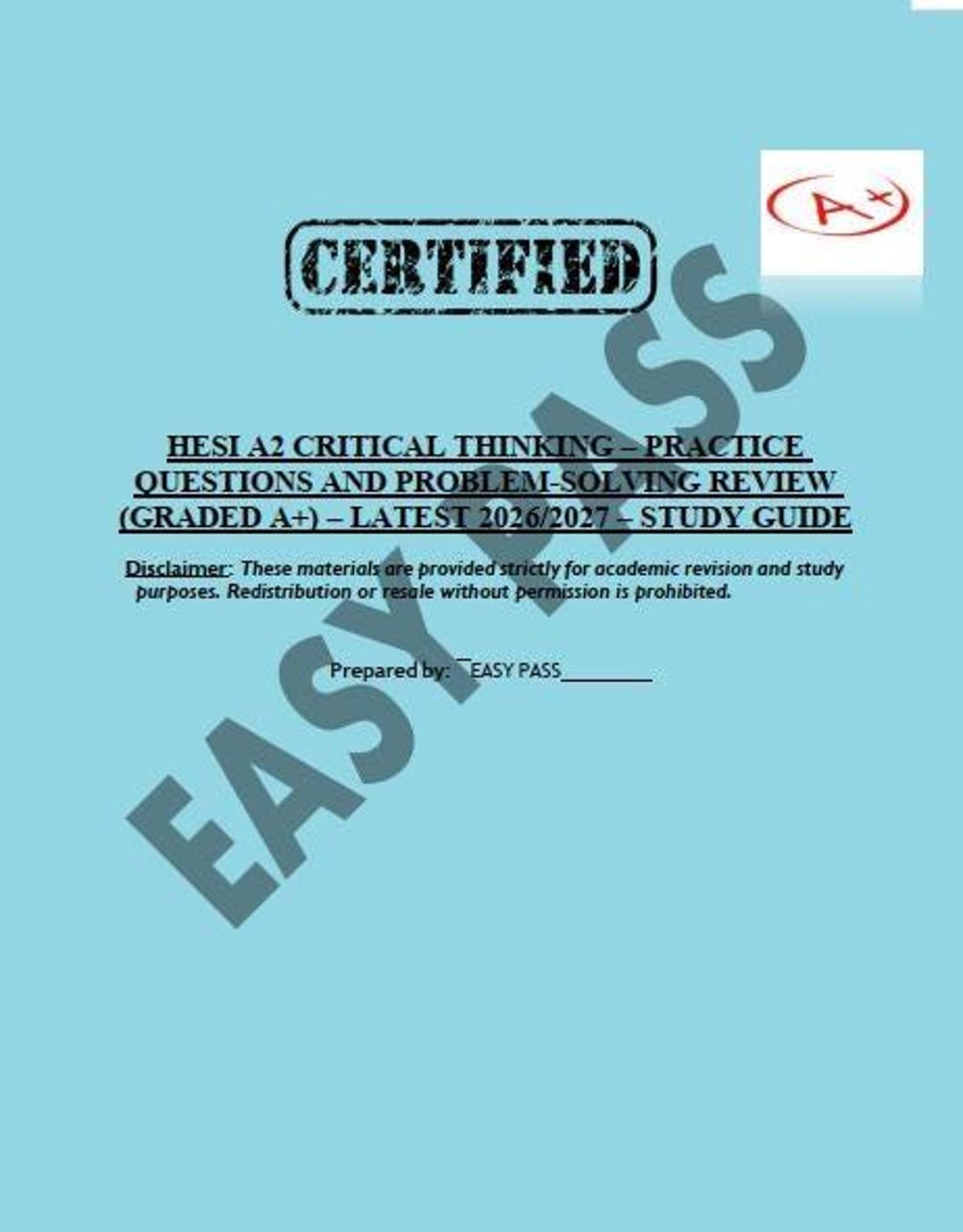 HESI A2 Critical Thinking Study Guide – Practice Questions, Problem ...