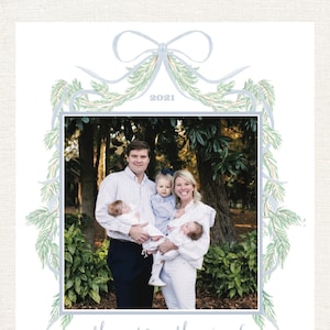 Watercolor Pastel Garland Christmas Card