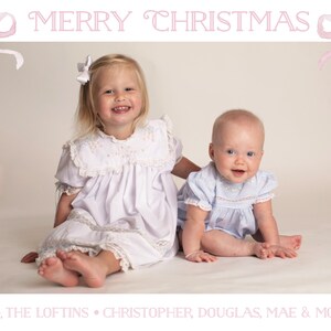 Pink Bows Christmas Card