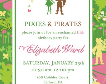 Pixies and Pirates Invitation- Tinkerbell