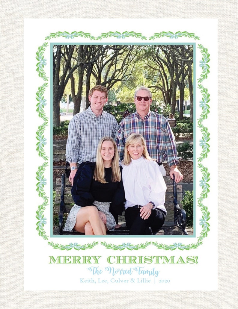 Watercolor Boxwood Christmas Card 